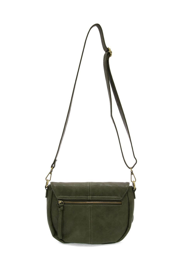 HELENE SMALL SADDLE CROSSBODY - DARK BASIL