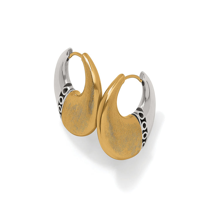 Inner Circle Oval Hoop Earrings - Silver-Gold
