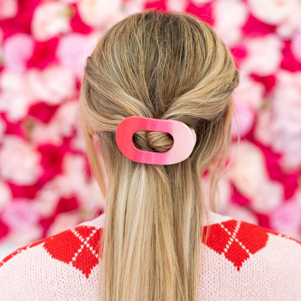 TELETIES SMALL FLAT ROUND HAIR CLIP - KISS & TELL