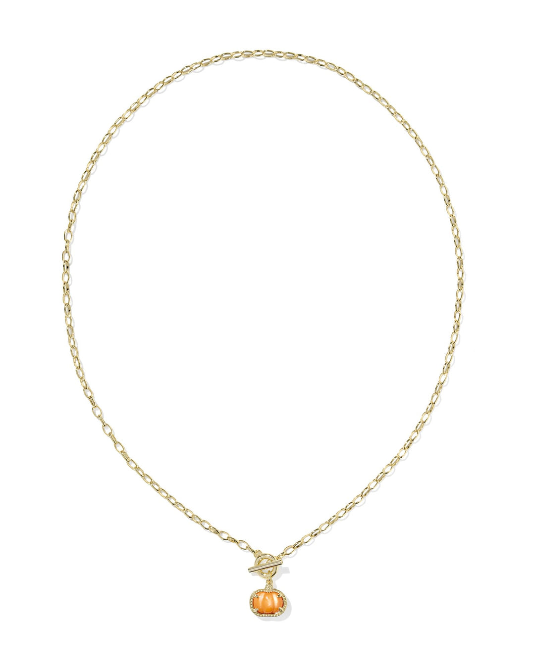 KENDRA SCOTT PUMPKIN LINK AND CHAIN NECKLACE - GOLD ORANGE MOP