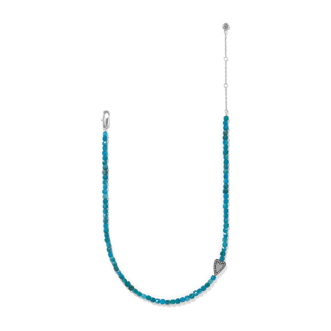 Love Message Be Bold Teal Necklace - Silver-Teal