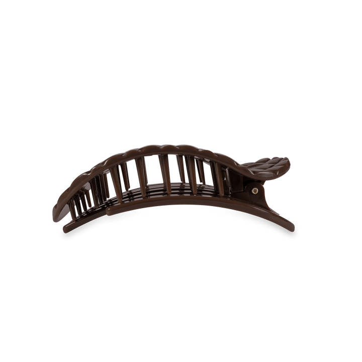TELETIES MEDIUM FLAT ROUND HAIR CLIP - TRULY TAUPE QUILTED