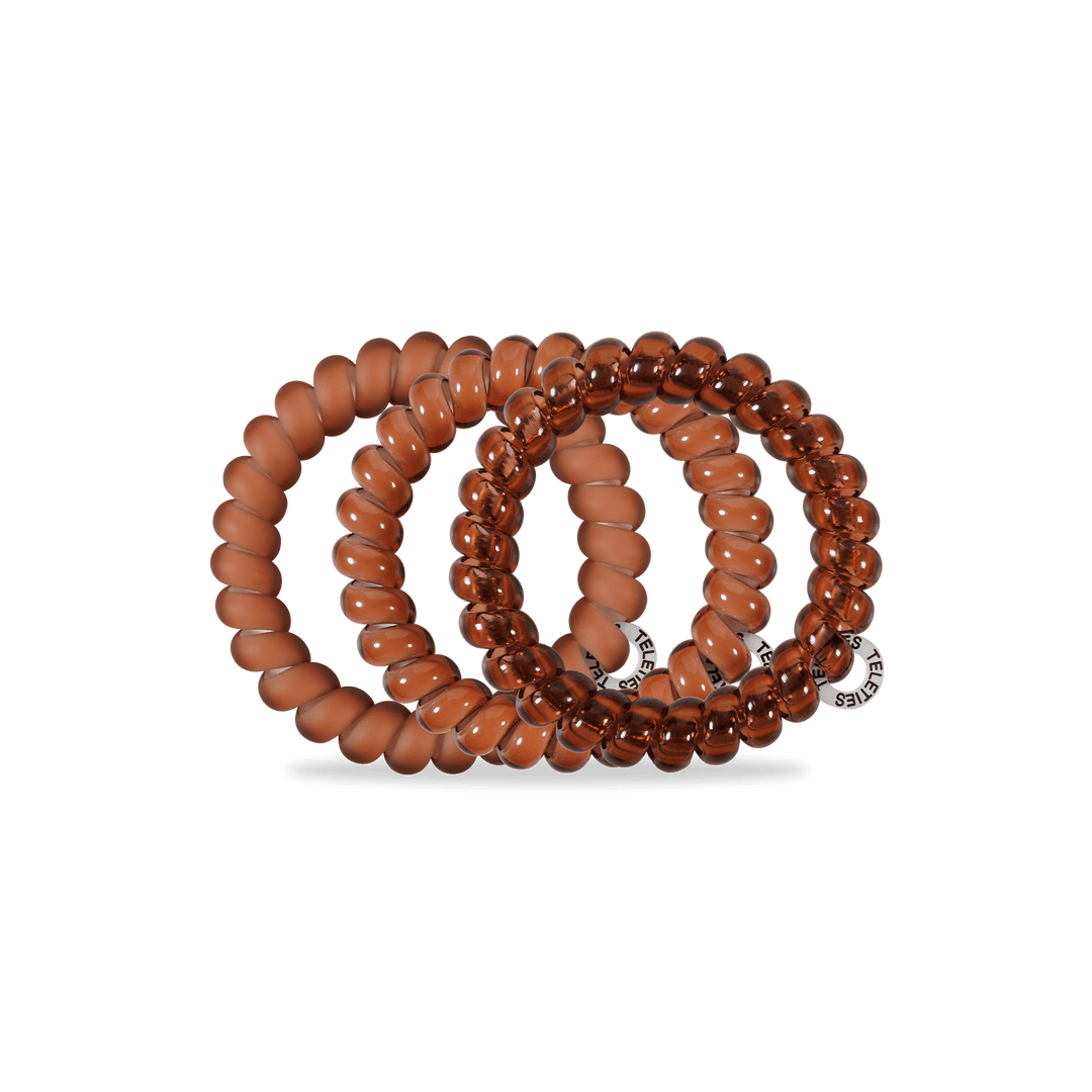 TELETIES LARGE HAIR TIES S/3 - MOCHA MOUSSE