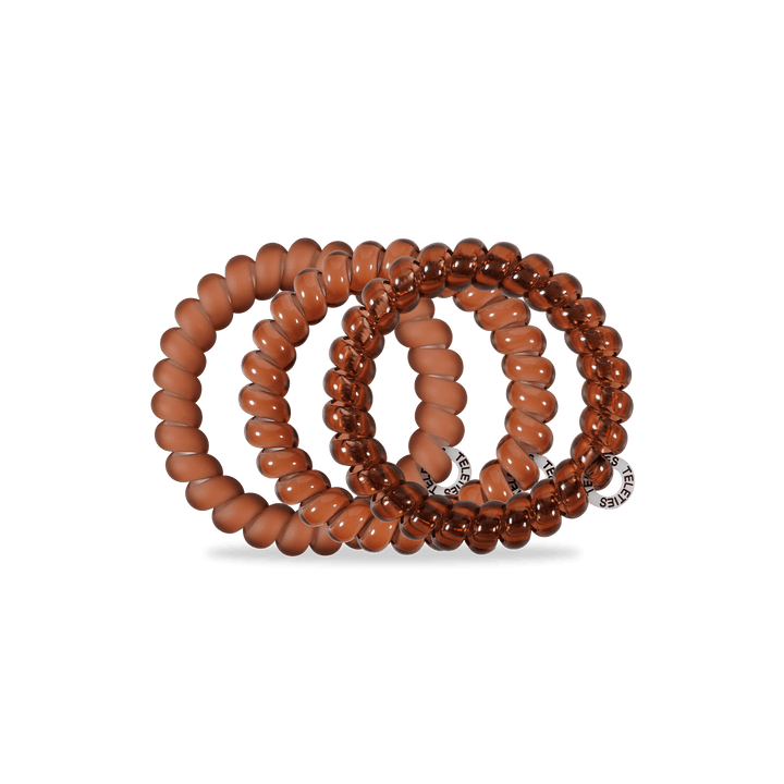 TELETIES LARGE HAIR TIES S/3 - MOCHA MOUSSE