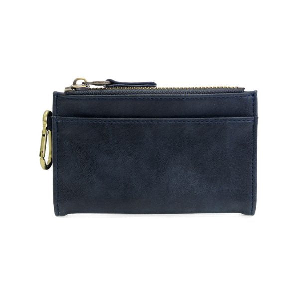 BOBBIE BIFOLD WALLET W/CARABINER - NAVY