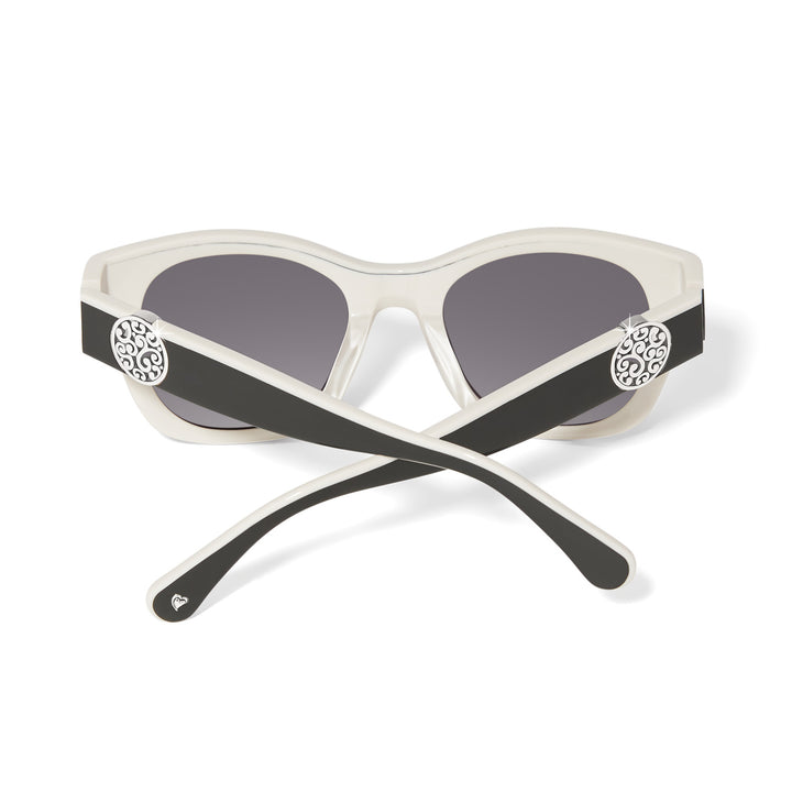 Contempo Medallion Dual Tone Sunglasses - Black-White