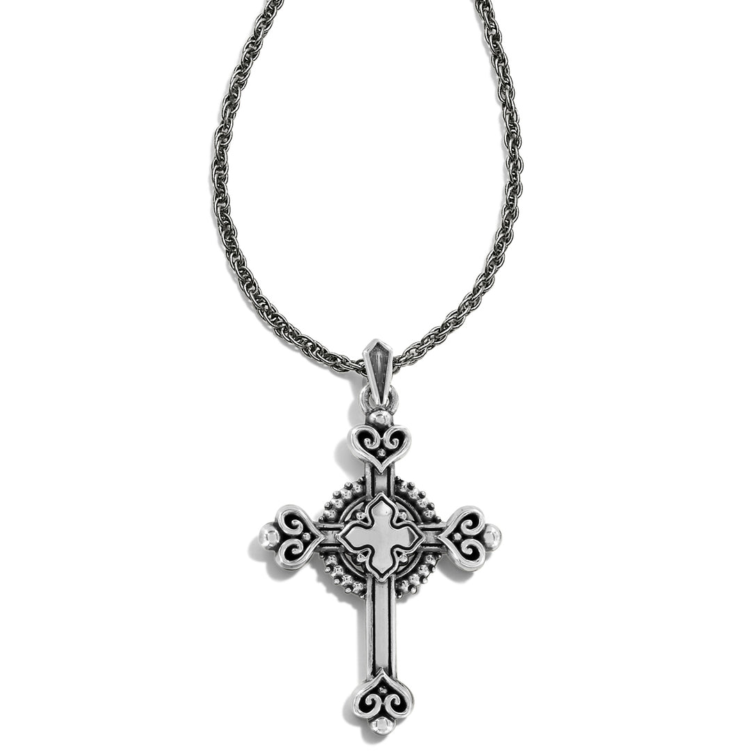 ALCAZAR HEART SMALL CROSS NECK - SILVER