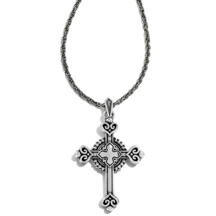ALCAZAR HEART SMALL CROSS NECK - SILVER
