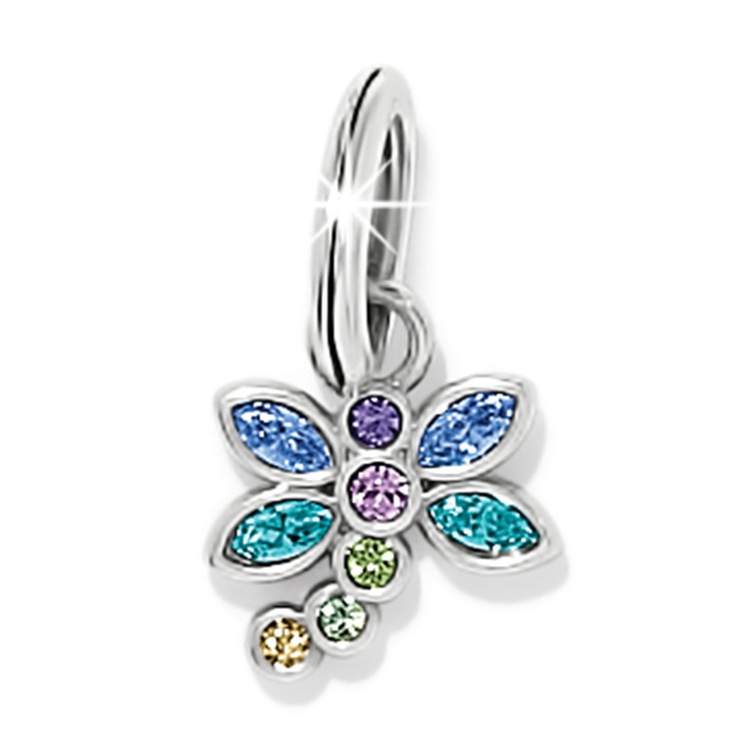 Enchanting Gem Dragonfly Charm - Silver-Multi