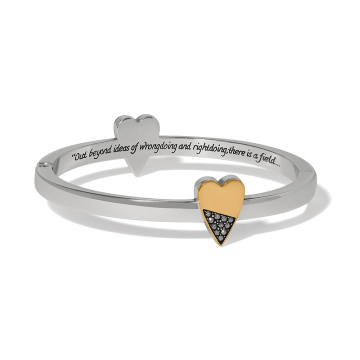 Love Messages Higher Love Hinged Bangle - Silver-Gold