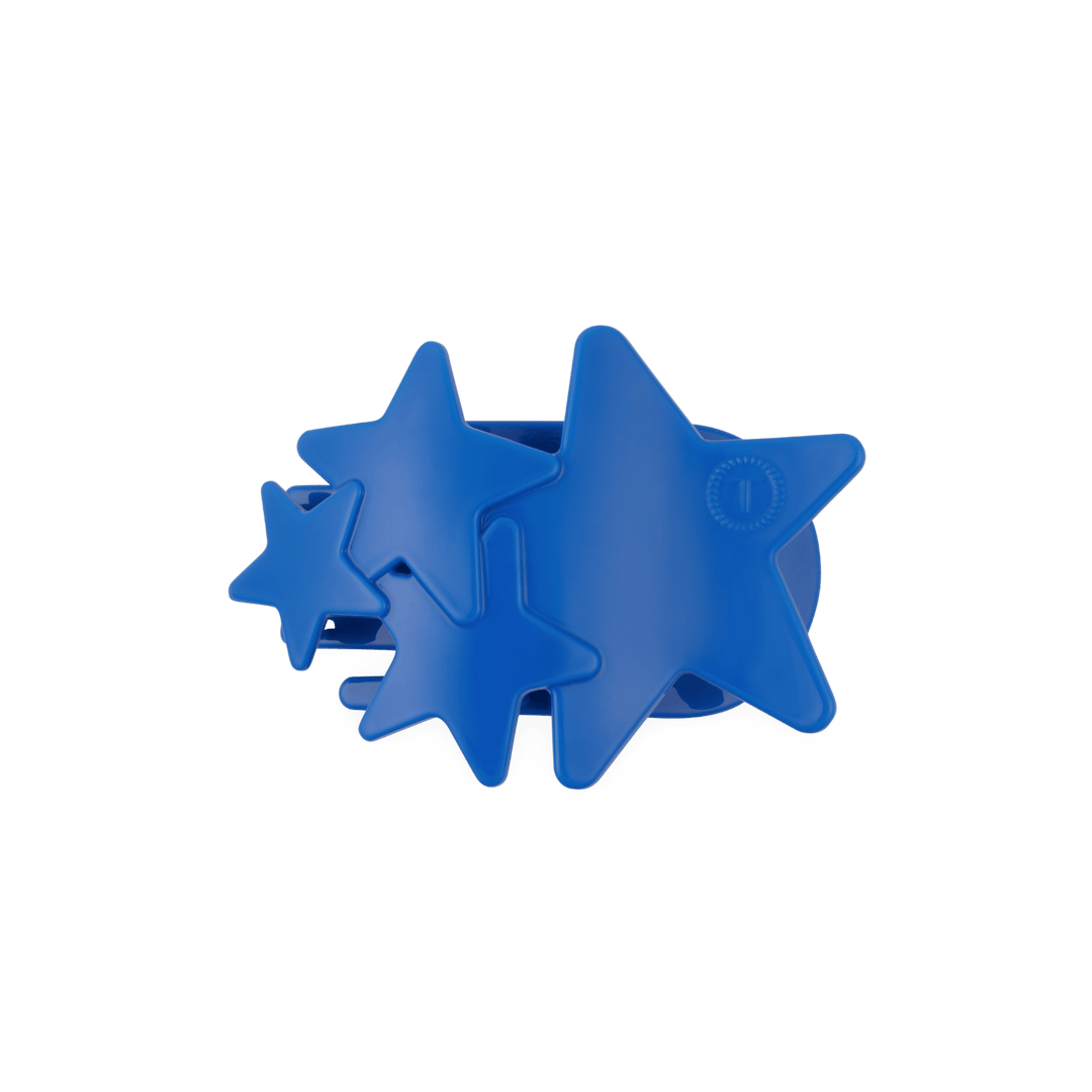 TELETIES MEDIUM FLAT HAIR CLIP - BLUE SHOOTING STARS