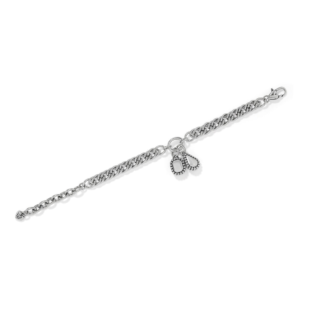 Twinkle Luxe Charm Link Bracelet - Silver-Blue