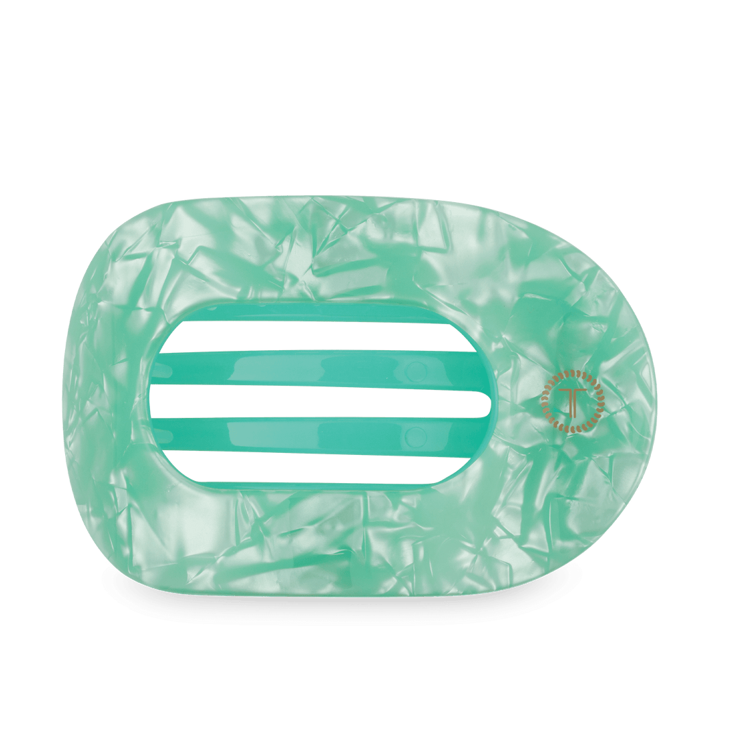 TELETIES LARGE FLAT ROUND HAIR CLIP - SPRING SPLASH