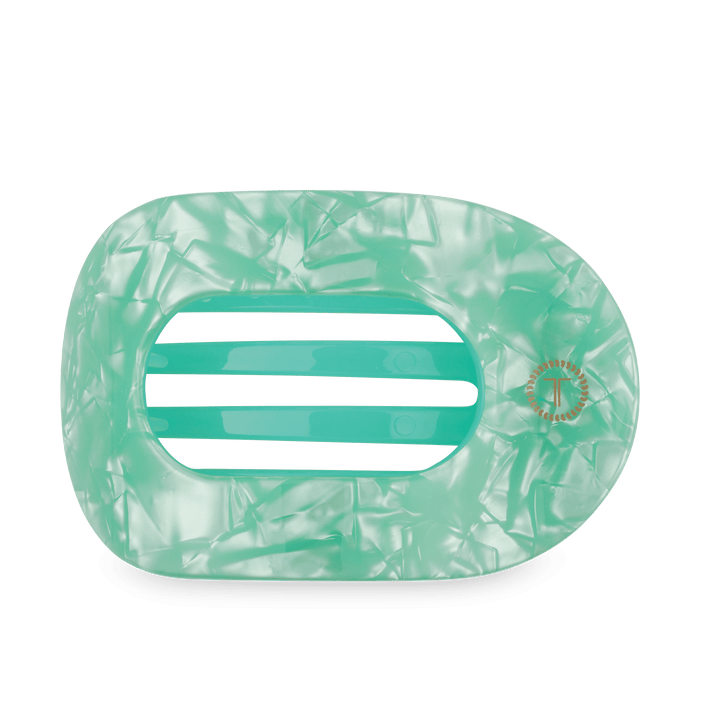 TELETIES LARGE FLAT ROUND HAIR CLIP - SPRING SPLASH