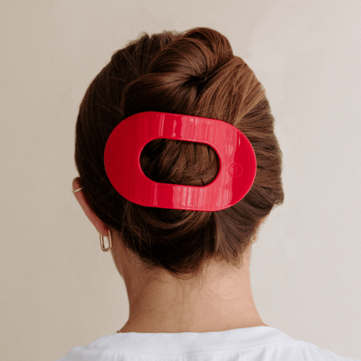 TELETIES LARGE FLAT ROUND HAIR CLIP - RED CARPET READY