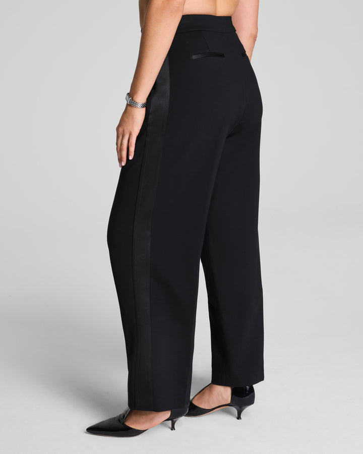 SPANX PONTE PLEATED TUX TROUSER - CLASSIC BLACK