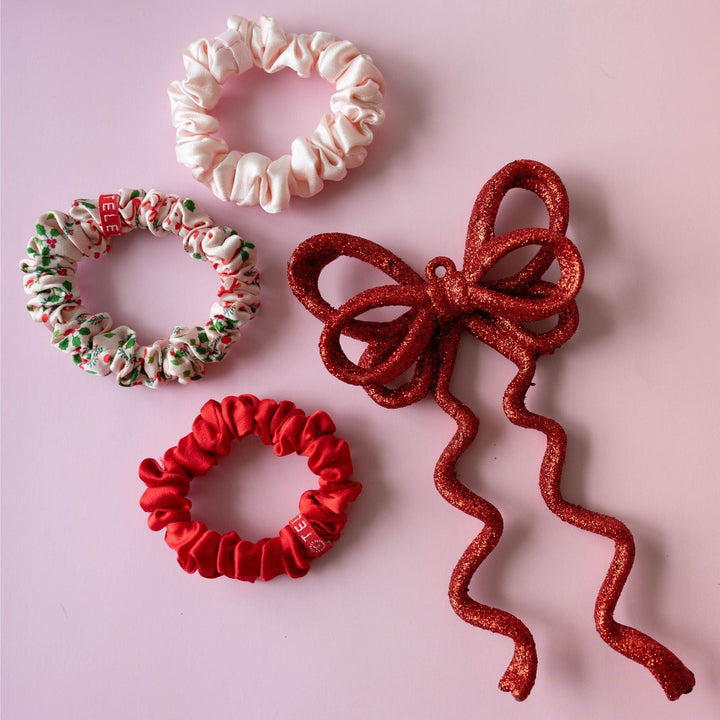 TELETIES SMALL SILK HAIR SCRUNCHIES - BLUSHMAS