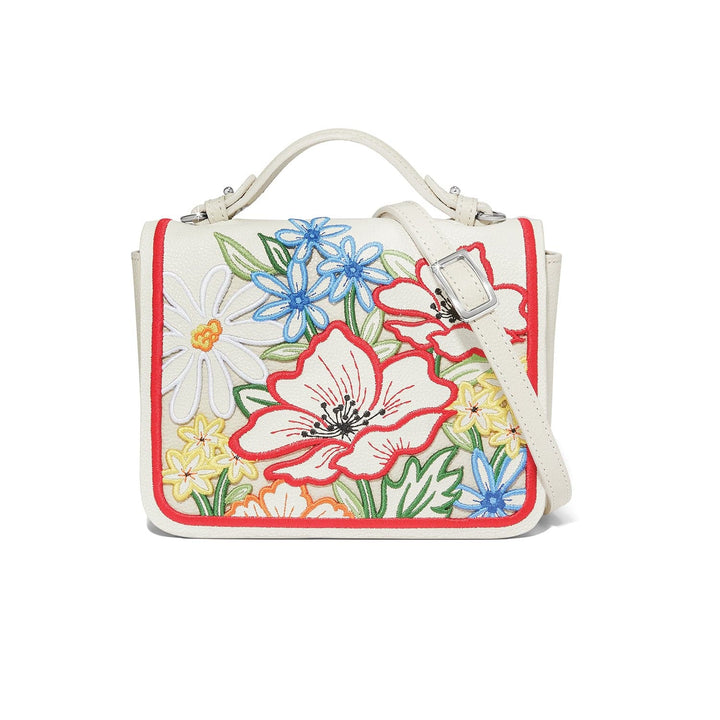 Pippi Embroidered Flap Bag - White-Multi