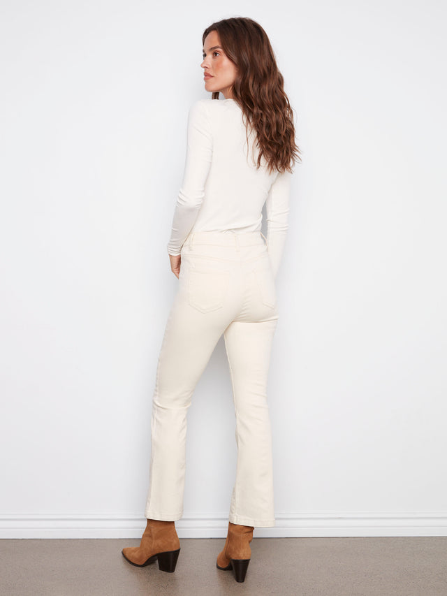 BOOTCUT FLEX TWILL PANTS - NATURAL