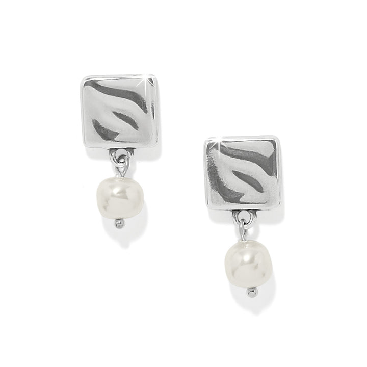 Cascade Cuadra Pearl Post Drop Earrings - Silver-Pearl