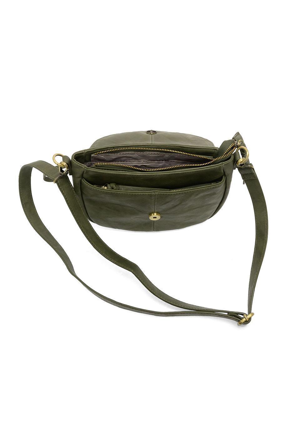 HELENE SMALL SADDLE CROSSBODY - DARK BASIL