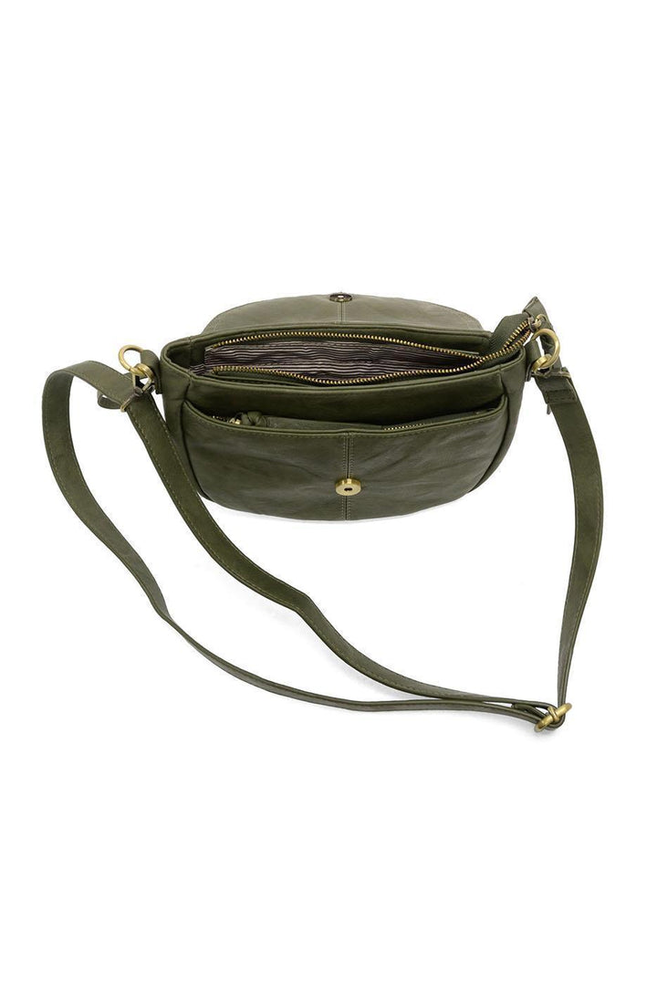 HELENE SMALL SADDLE CROSSBODY - DARK BASIL