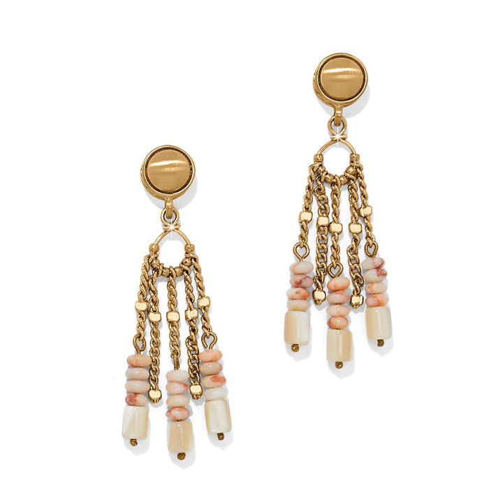 Contempo Nuevo Rosado Fringe Post Earrings - Gold-Pink