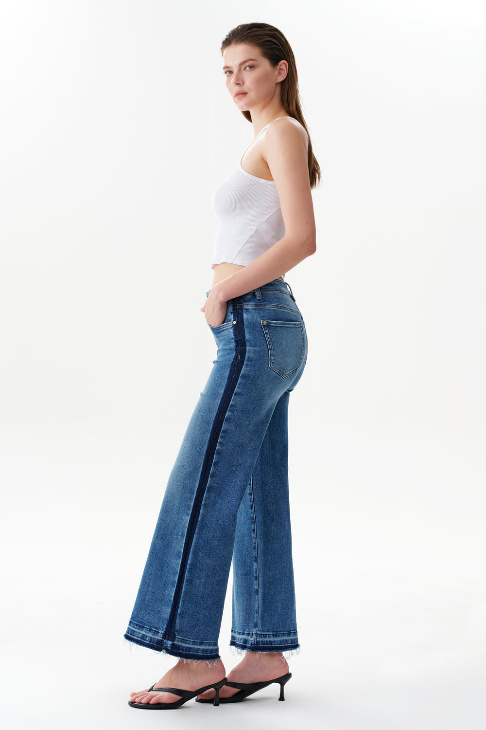 BAYEAS MR NEW YORK WIDE LEG JEANS - TRAPPIST - 30" INSEAM