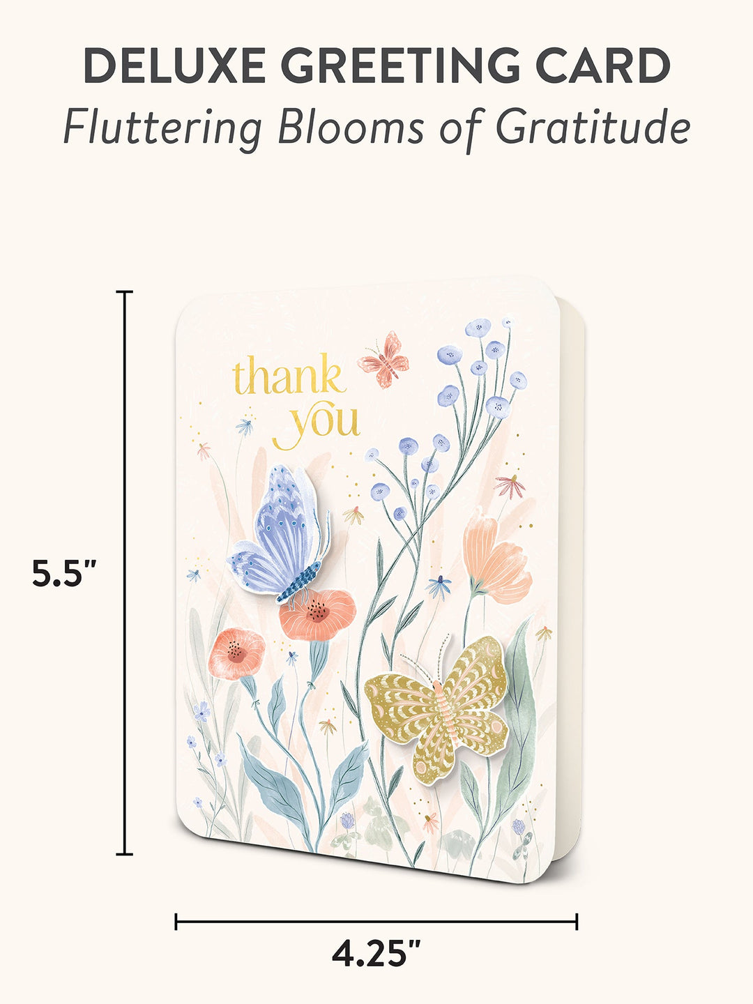 DELUXE GREETING CARD - FLUTTERING BLOOMS GRATITUDE