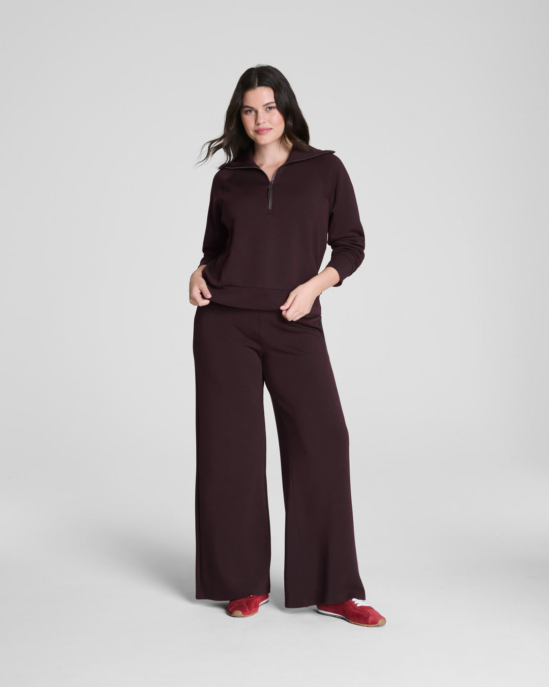 SPANX AIRESSENTIALS WIDE LEG PANT - TRUFFLE BROWN