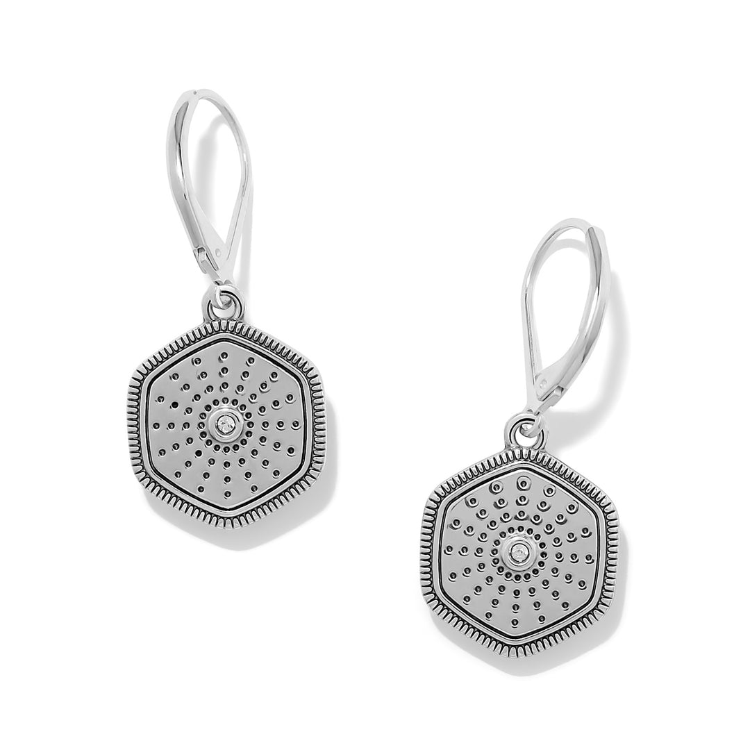 Mosaic Nova Leverback Earrings - Silver-Gold