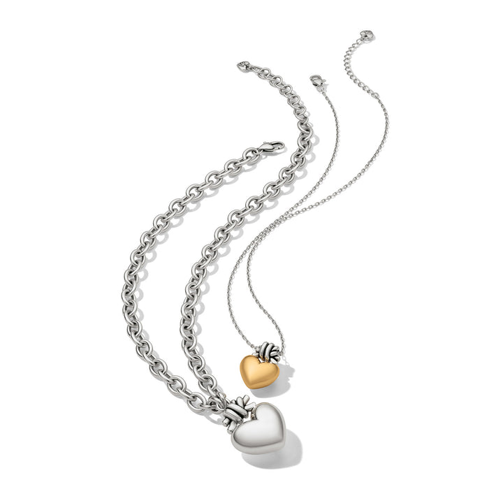 Interlok Lazo Knot Large Heart Necklace - Silver