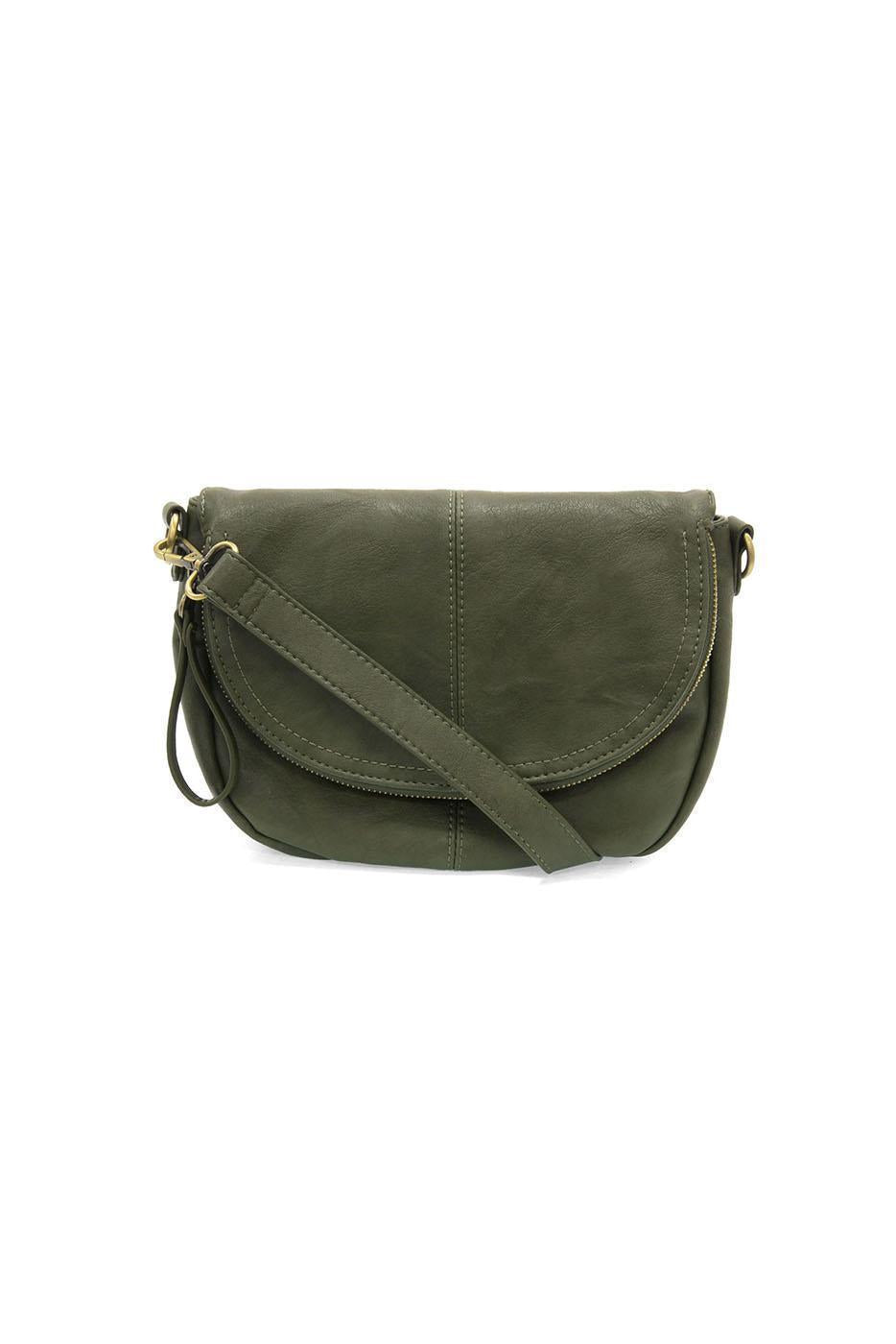 HELENE SMALL SADDLE CROSSBODY - DARK BASIL