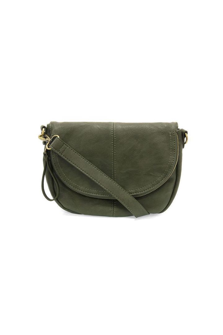 HELENE SMALL SADDLE CROSSBODY - DARK BASIL