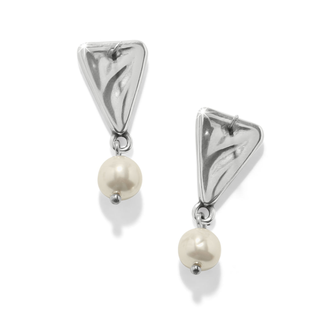 Cascade Tresa Pearl Post Drop Earrings - Silver-Pearl