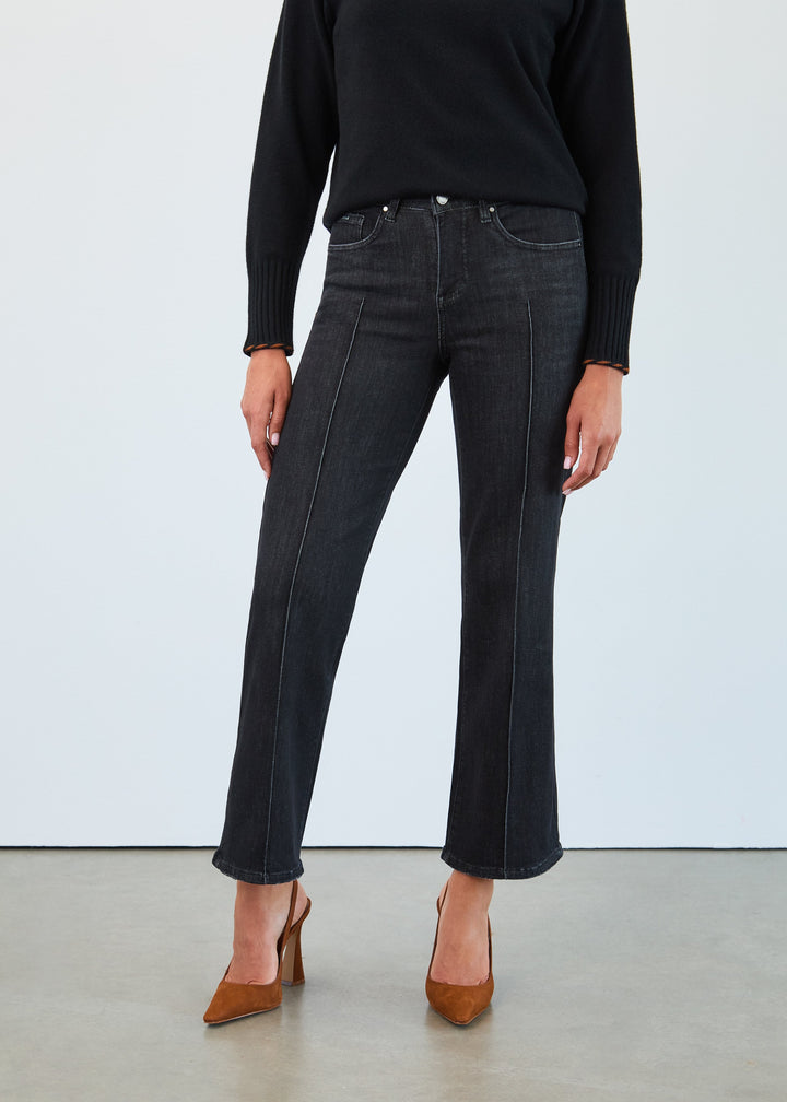 FDJ OLIVIA PINTUCK WIDE LEG JEANS - BLACK