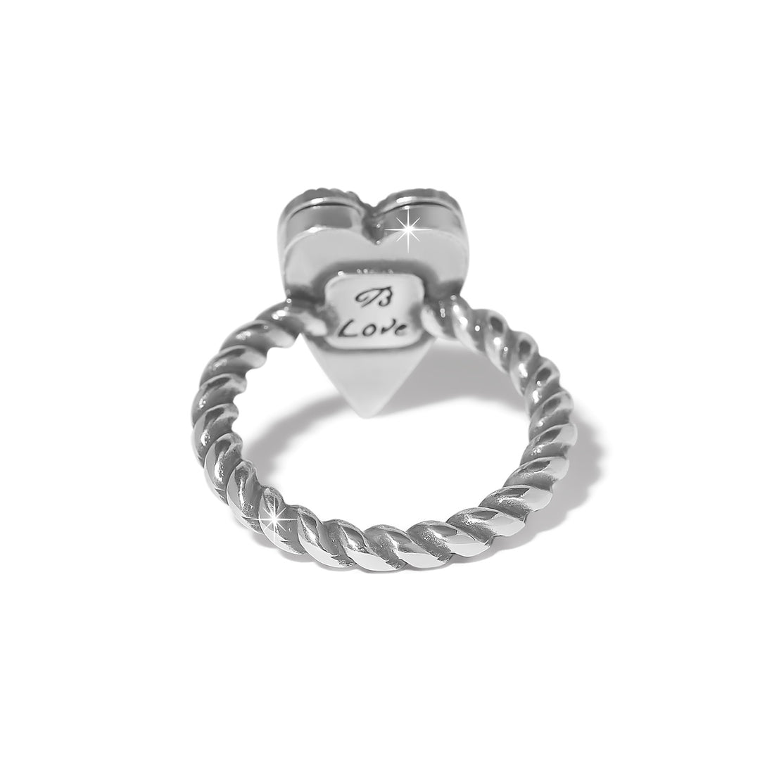 Love Messages B Love Ring - Silver-Blue - Size 7