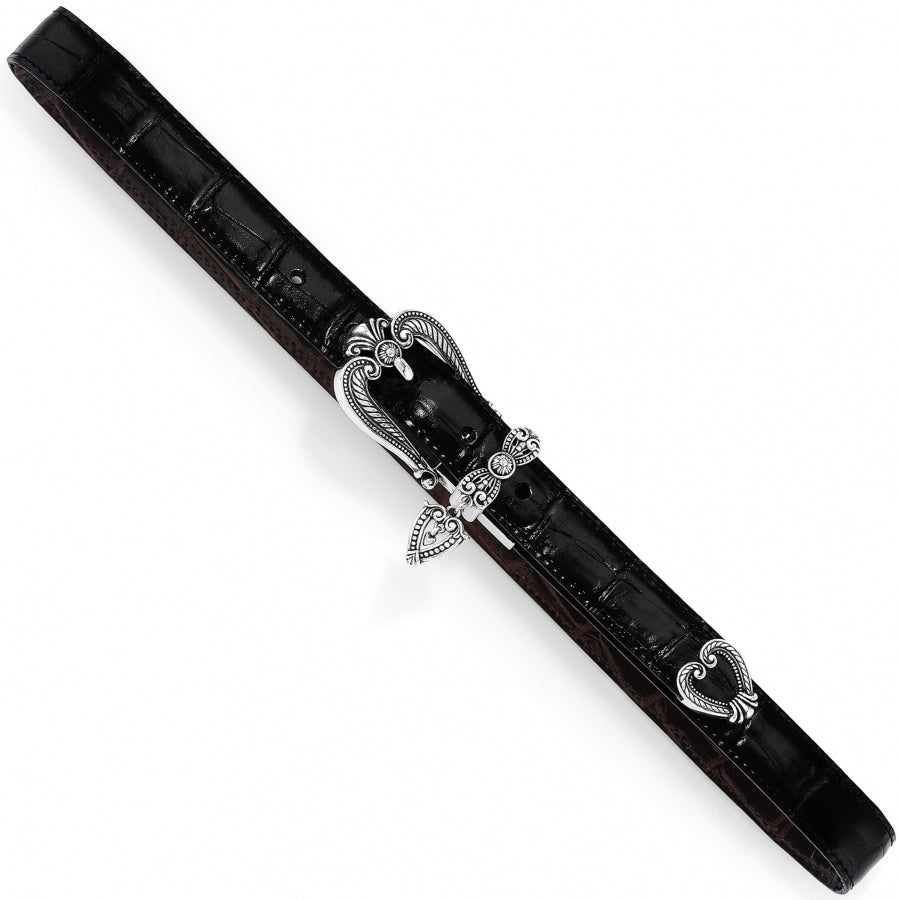 1" HEARTS REVERSIBLE BELT - BLACK/CHOCOLATE