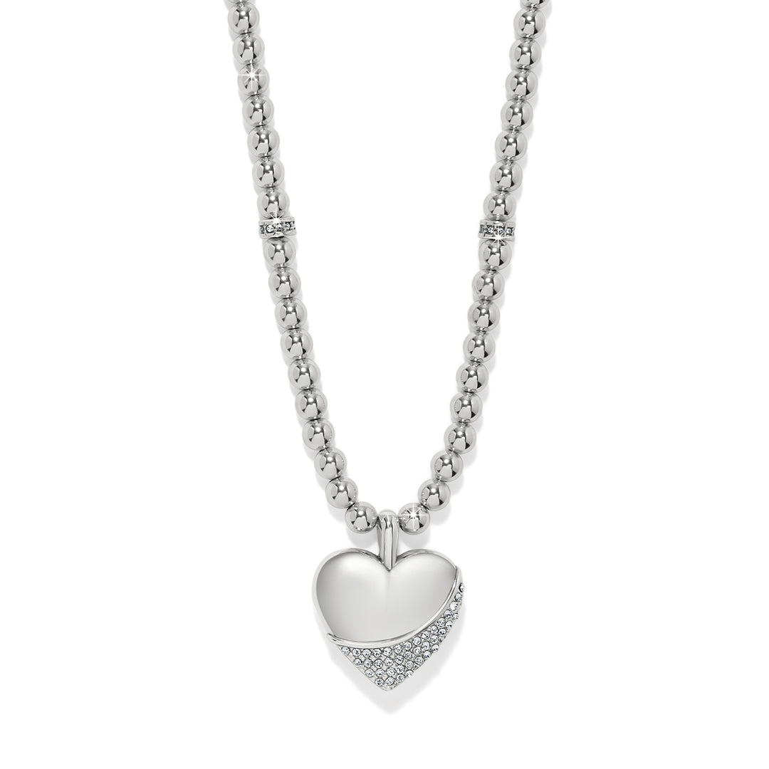 Meridian Petite Wave Heart Necklace - Silver