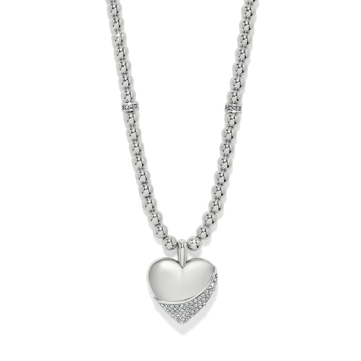 Meridian Petite Wave Heart Necklace - Silver