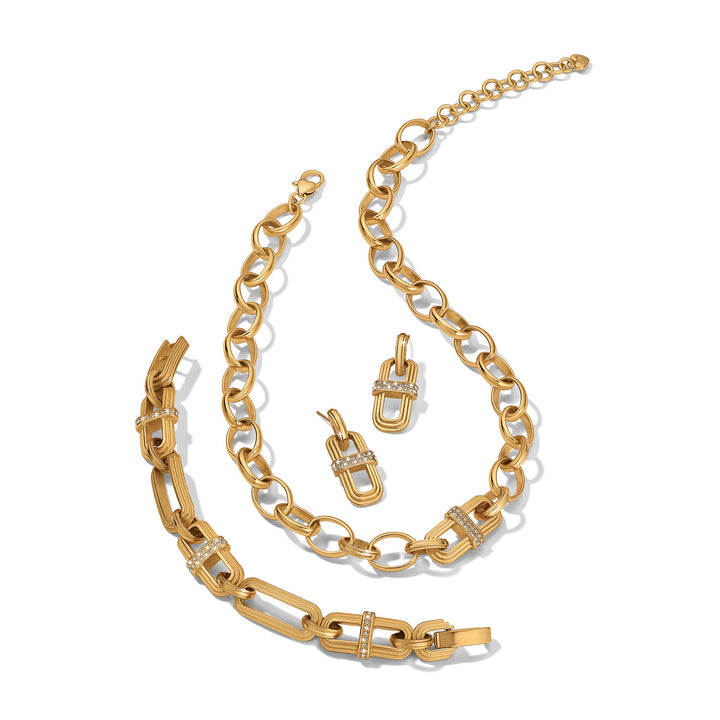 Meridian Aurora Link Post Drop Earrings - Gold