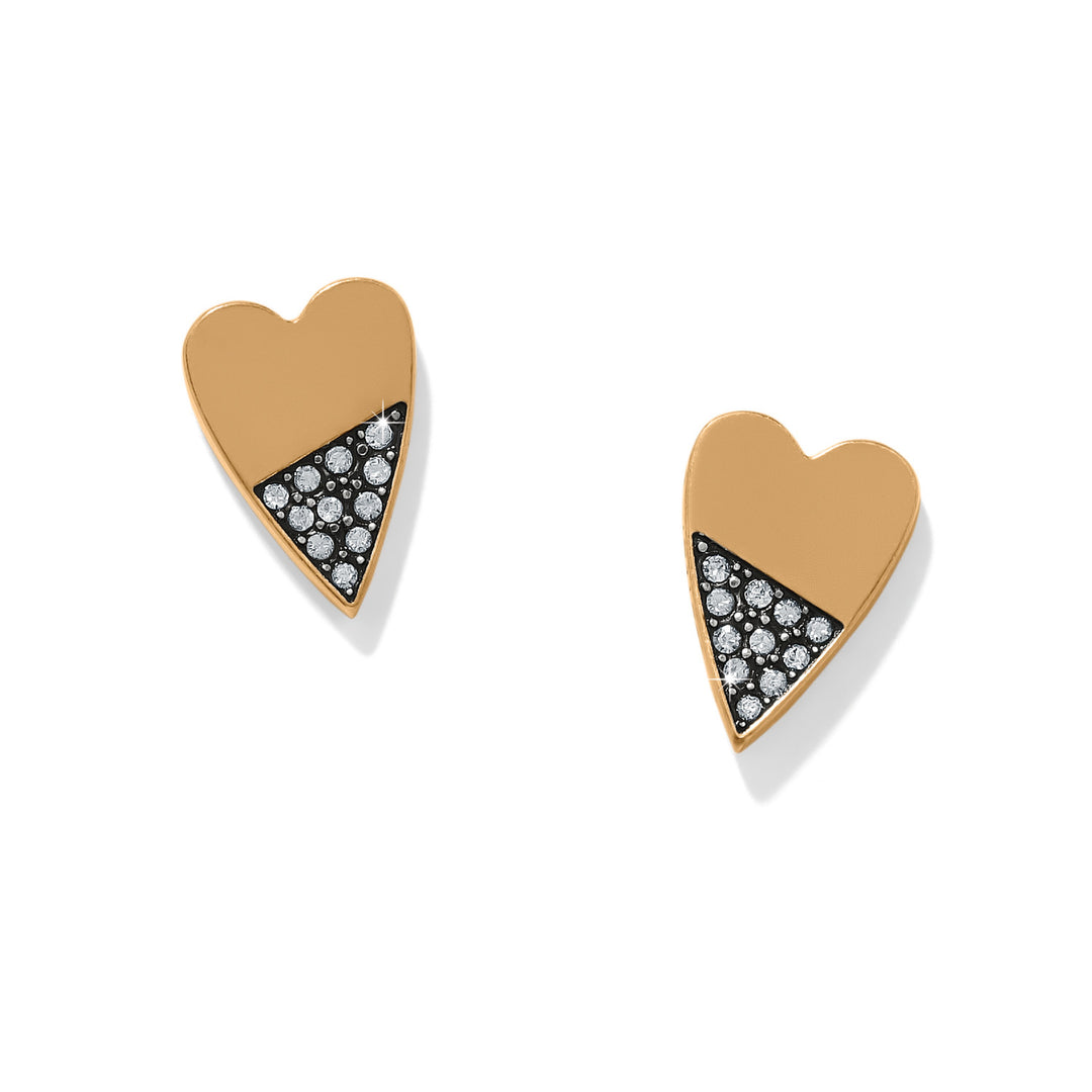 Love Messages Higher Love Heart Post Earrings - Gold