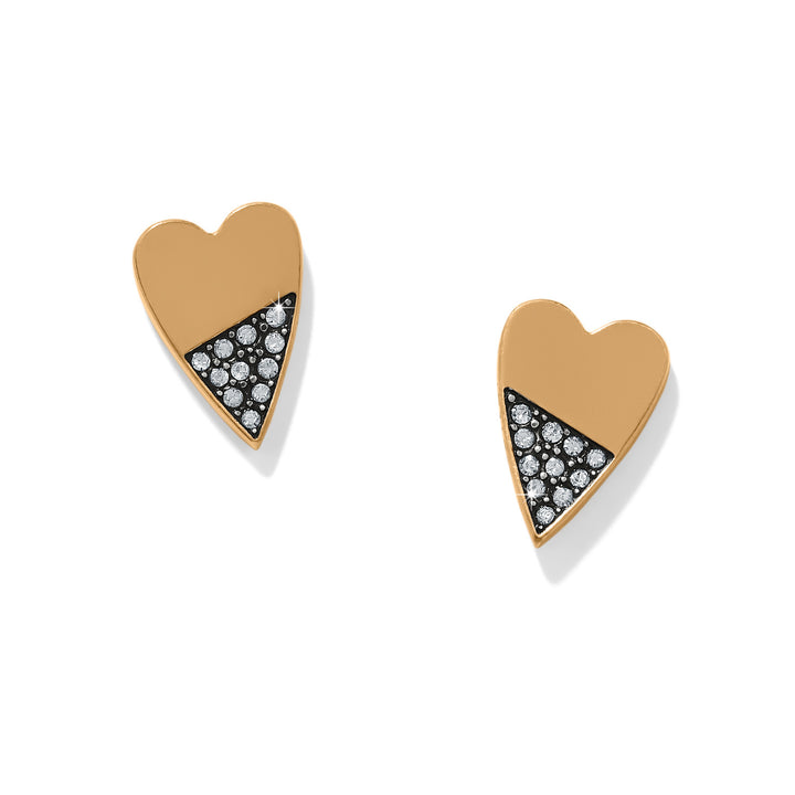 Love Messages Higher Love Heart Post Earrings - Gold