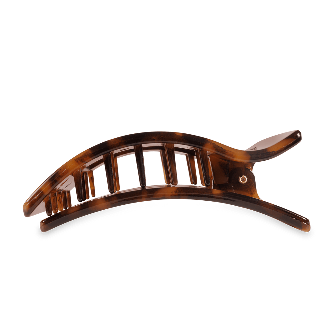 TELETIES LARGE FLAT RECTANGLE HAIR CLIP - TORTOISE