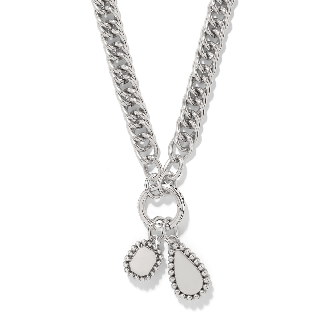 Twinkle Luxe Charm Link Necklace - Silver