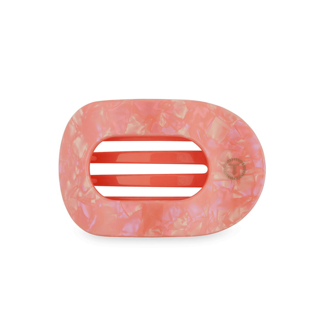 TELETIES MEDIUM FLAT ROUND HAIR CLIP - DREAMSICLE