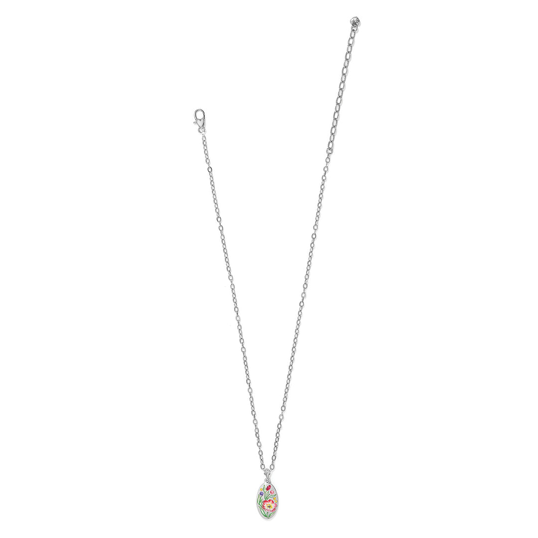 La Tulipe Flower Short Necklace - Silver-Multi
