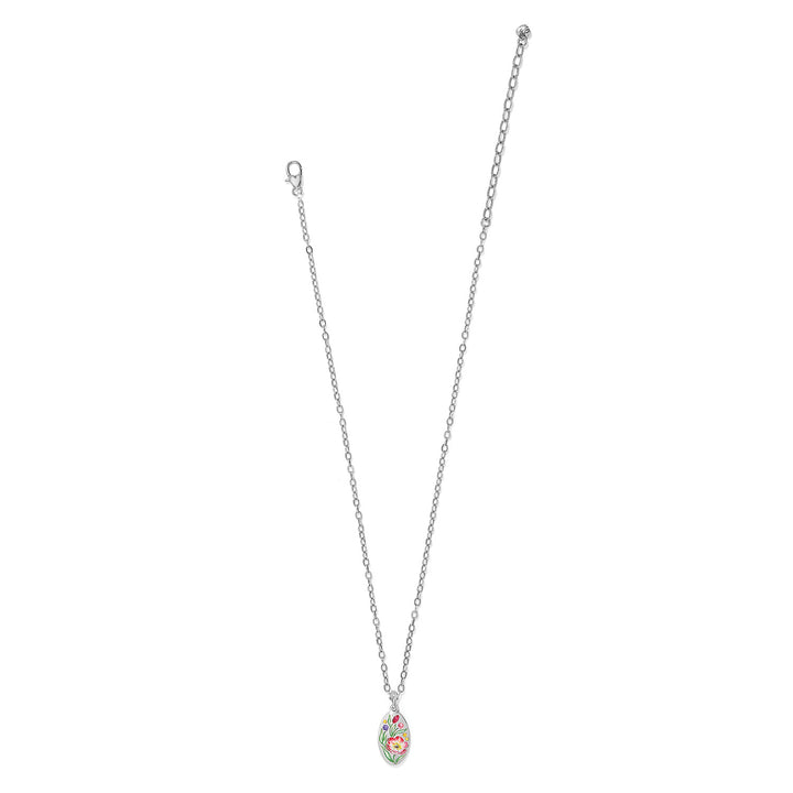 La Tulipe Flower Short Necklace - Silver-Multi