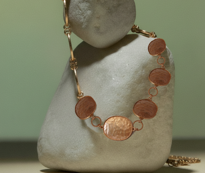BRUSHED STAIN GOLD OVAL CHAIN BELT