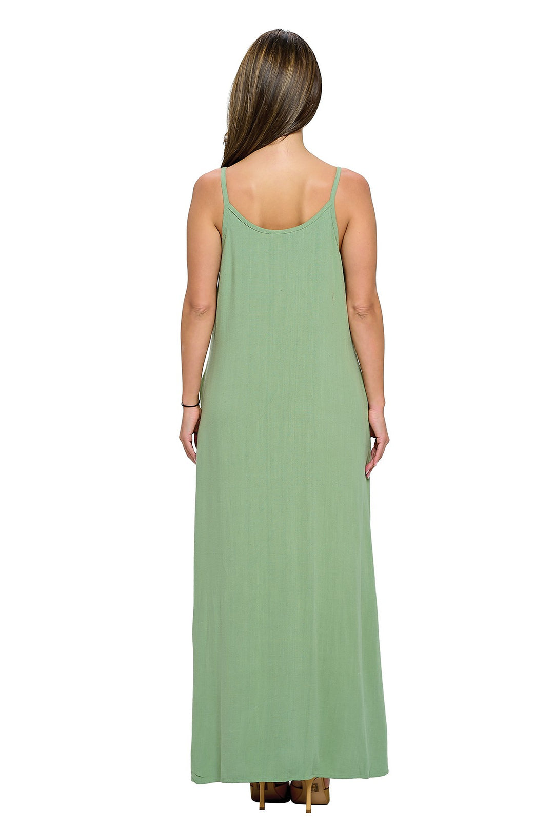 BOHO MAXI PATCHWORK DRESS - GREEN